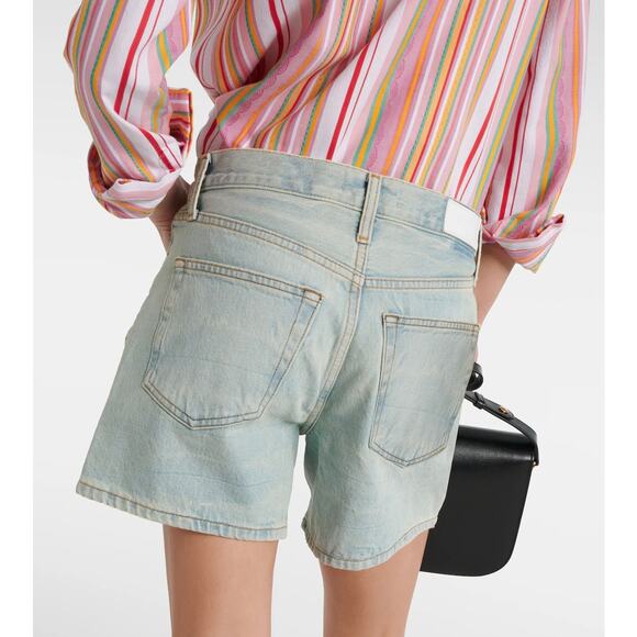 RE/DONE Mid Rise Boy Short Denim Cutoff Shorts Ranch Water Faded Wash Sz 26 EUC - Picture 5 of 16